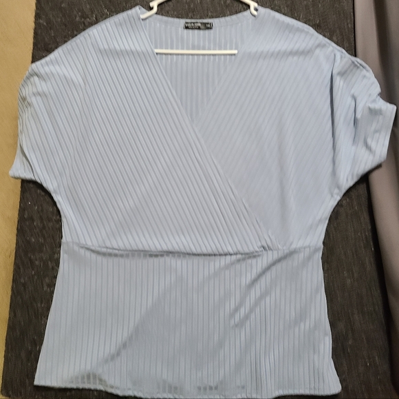 Plus Ribbed Surplice Front Tee - Picture 3 of 3